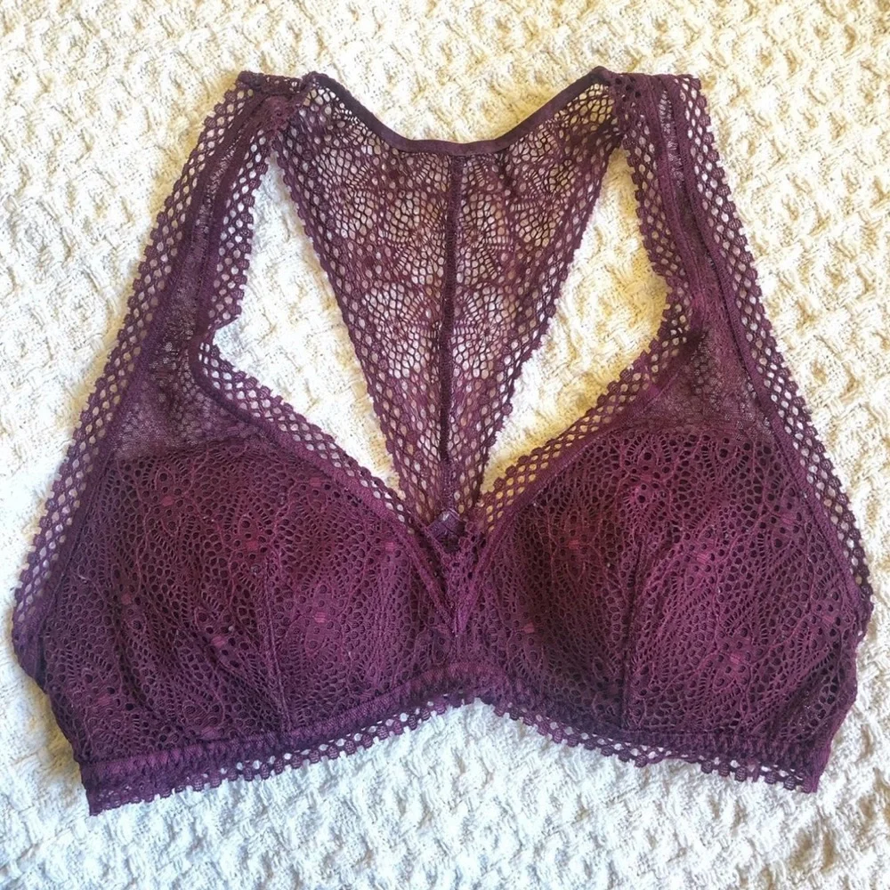 Victoria’s Secret Burgundy Lace Bralette Women Size Medium